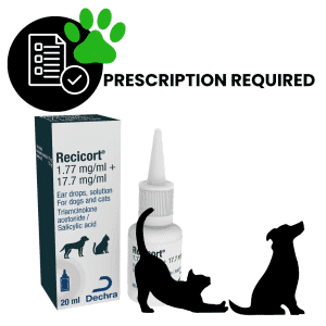 Recicort Ear Drops for Dogs and Cats 20ml
